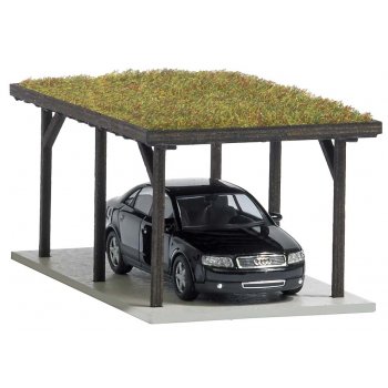 Carport mit Grasdach, modern
