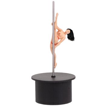 Erotische Tänzerin, bewegt - Pole Dance Stange, Funktionsmodell mit Unterflur-Antrieb, Einbautiefe 3,9 cm
