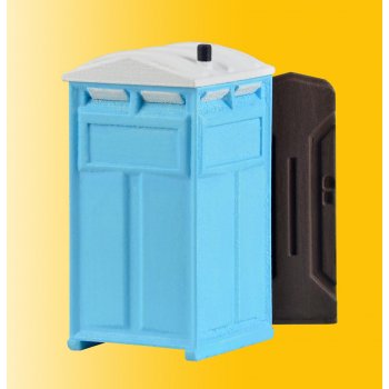 Baustellen-Toilette, bewegt (die Tür wird durch einen elektrischen Unterflur-Antrieb geöffnet und geschlossen. Mit Bauarbeiter-Figur)