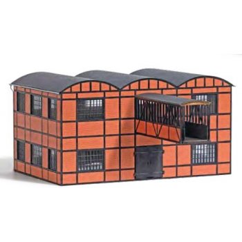 Fabrikgebäude (Lagerhalle mit Gebäudebrücke), (Bausatz)