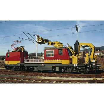 Motorturmwagen. gelb/rot