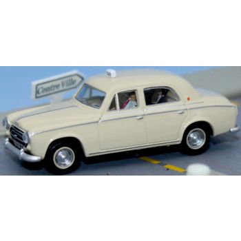 Peugeot 403 Limousine, elfenbeinbeige, Taxi mit Fahrer und Beifahrer