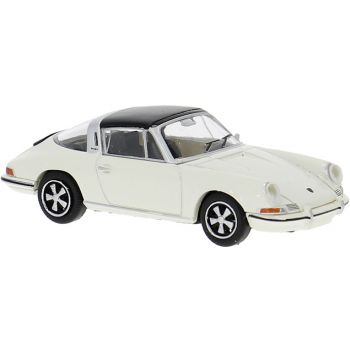 Porsche 911 targa, weiß mit schwarzem Dach, Baujahr 1964