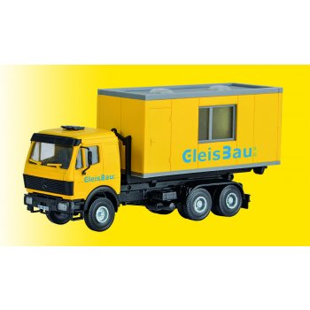 Mercedes-Benz Wechsellader LKW beladen mit GleisBau Bürocontainer, Bausatz