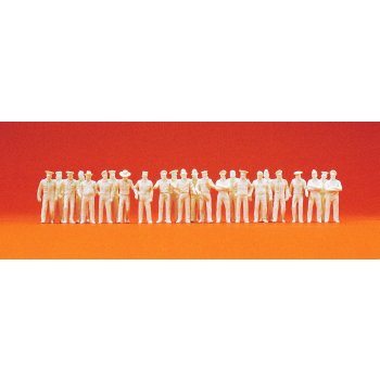 Uniformierte sommerlich, 24 UNBEMALTE Figuren