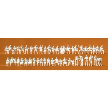 Im Biergarten: 46 unbemalte Miniaturfiguren, Zubehör, (Bausatz)