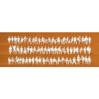 Sitzende Personen, 72 unbemalte Miniaturfiguren, (Bausatz)