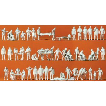 Rettungsdienst - 52 unbemalte Miniaturfiguren, Bausatz