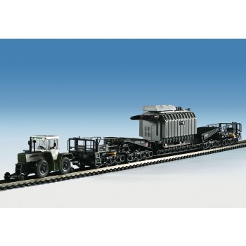 MB-Trac mit Schienentiefladewagen