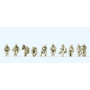 Geschützbedienung, aufgesessen, Luftwaffe, Deutsches Reich 1939-45, passend für SdKfz 11, 10 unbemalte Figuren, Bausatz