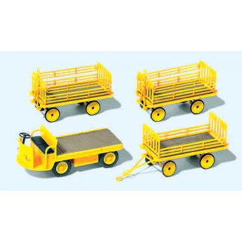 Elektrokarre mit 3 Anhängern, Deutsche Post, Epoche III, Bausatz