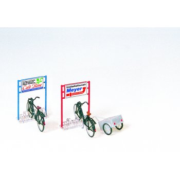 Fahrradständer, Fahrräder, Anhänger