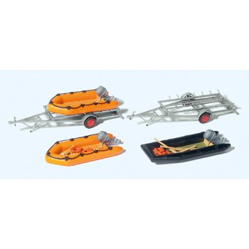 3 Schlauchboote, 2 Anhänger für Schlauchboot, Bausatz