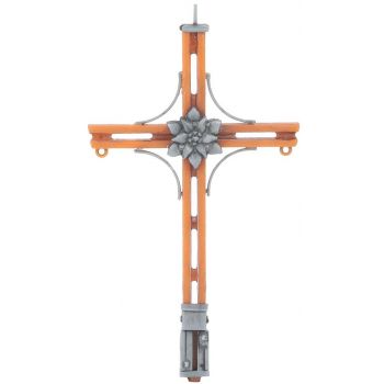 Gipfelkreuz in Holzoptik mit feinen Metallakzenten, Bausatz