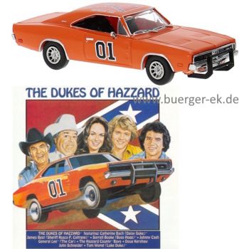 Dodge Charger, General, orange, No. 01 - Fahrzeug aus der amerikanischen Serie THE DUKES OF HAZZARD - DUKE BROTHERS, Baujahr 1969