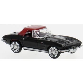 Chevrolet Corvette C2 Cabrio, schwarz mit rotem Verdeck, geschlossen, Baujahr 1962