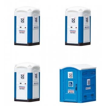 Mobile Toilettenkabinen TOI TOI (Dixi), 3 Standard-Kabinen und 1 Toilettenkabine für Rollstuhlfahrer