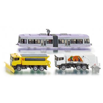 Kommunal Set, Inhalt: Straßenbahn, LKW mit Schneepflug und Streuaufsatz, Müllwagen