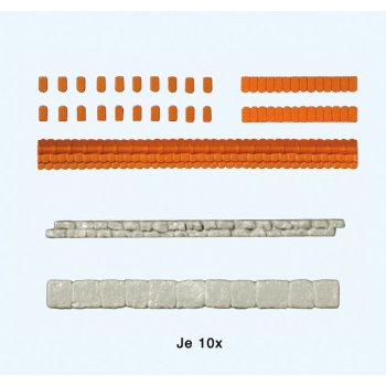 Mauerabdeckungen aus Dachziegeln und Natursteinplatten, passend zu den Bruchsteinmauern