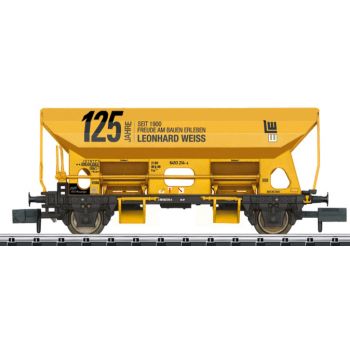 Museumswagen Minitrix 2025, Selbstentladewagen Bauart Fcs 092 der DB, LEONHARD WEISS 125 Jahre Freude am Bauen Erleben