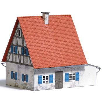 Altes Wohnhaus mit verwittertem Putz, Fachwerkhaus, Bausatz,  122 x 86 x 106 mm