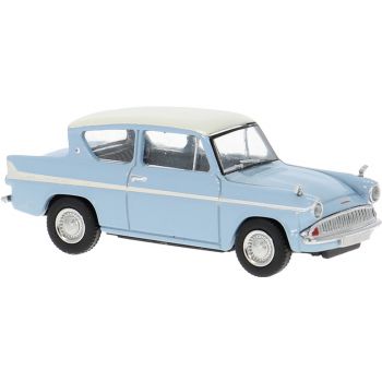 Ford Anglia, hellblau mit weißem Dach, Filmfahrzeug aud der Serie mit dem Zauberlehrling, Baujahr 1959