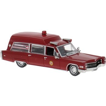 Cadillac Miller Meteor Ambulance U.S.A., dunkelrot, Baujahr 1966