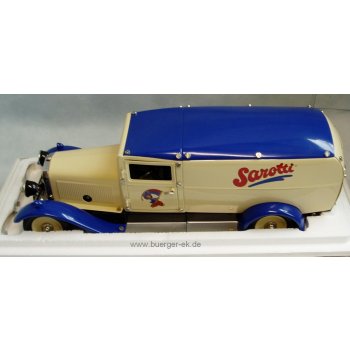 Metallauto Sarotti, mit Uhrwerkantrieb, beige/blau, 38,5 cm