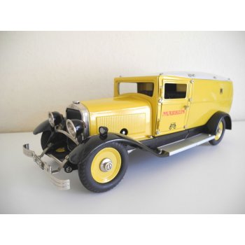Postpaketauto gelb, Metallmodell, mit Uhrwerkantrieb, 38,5 cm