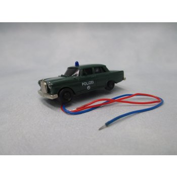 Mercedes-Benz 200 Polizei, dunkelgrün, ELEKTRONIK (blinkendes Blaulicht - Anschluß für Trafo 14-16V)
