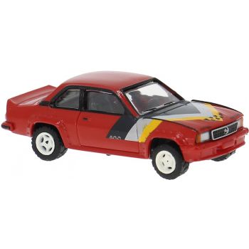 Opel Ascona B i400, 1980, rot mit gelb/silber/schwarzem Dekor