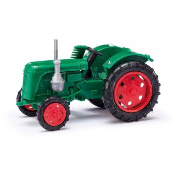 Traktor Famulus mit Mähbalken, grün mit roten Felgen