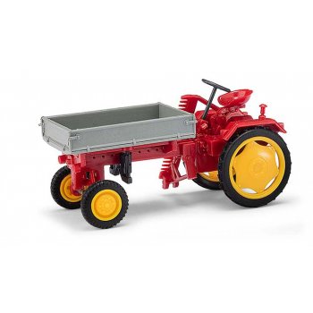 Traktor RS09 mit Pritsche und Mähbalken, rot