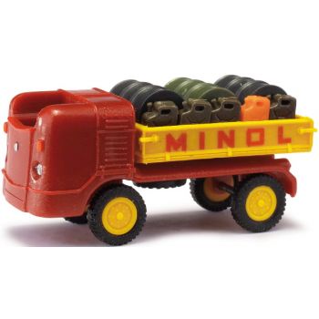 Multicar M21 beladen mit Fässern, Minol, Baujahr 1956