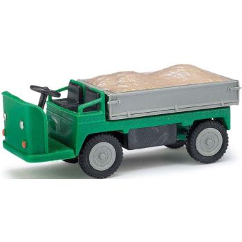 E-Karre Balkancar mit Bordwänden, mit Kiesladung, grün