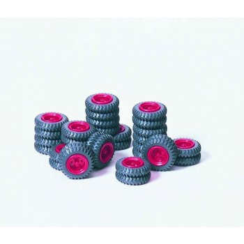 Räder-Set mit roten Felgen, z.B. für Zirkus Krone