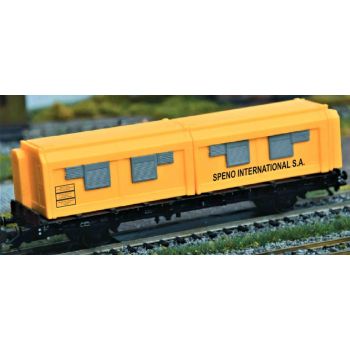 Set aus 2 Bauzug-Wohncontainern, SPENO INTERNATIONAL S.A., 2 mobile Wohneinheiten Wohn- und Aufenthaltsmodul, Set A, Länge ca. 2 x 7 cm