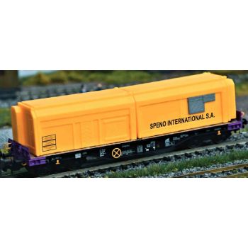 Set aus 2 Bauzug-Wohncontainern, SPENO INTERNATIONAL S.A., 2 mobile Wohneinheiten Küchen- und Generatormodul, Set C, Länge ca. 2 x 7 cm