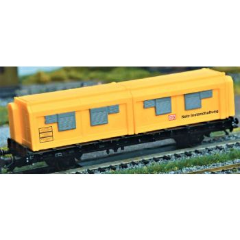 Set aus 2 Bauzug-Wohncontainern, DB NETZ INSTANDHALTUNG, 2 mobile Wohneinheiten Wohn- und Aufenthaltsmodul, Set A, Länge ca. 2 x 7 cm