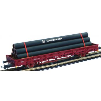 Ladegut Stahlröhren MANNESMANN auf Transporthölzern gelagert und mit Spannbändern gesichert, Länge ca. 13 cm