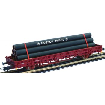 Ladegut Stahlröhren HOESCH ROHR auf Transporthölzern gelagert und mit Spannbändern gesichert, Länge ca. 13 cm