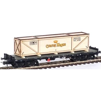Ladegut Überseekiste, Zirkus KRONE aus echtem Holz, dezent gealtert, Länge ca. 120 mm