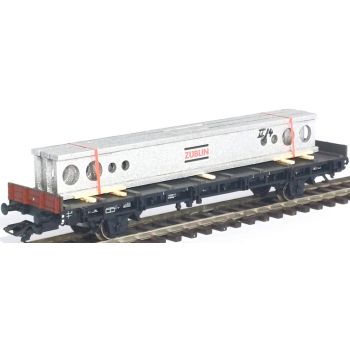 Ladegut System-Hallenträger ZÜBLIN auf Transportpaletten gelagert und mit Spannbändern gesichert, Länge ca. 130 mm