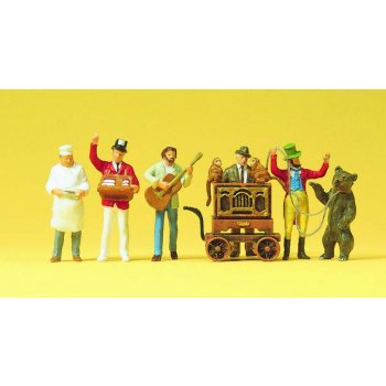 Drehorgelspieler, Bärenführer, Verkäufer