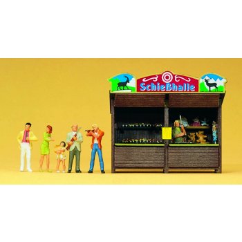 Kirmesbude Schießhalle mit Figuren, Fertigmodell
