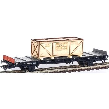 Ladegut Überseekiste MÄRKLIN MINI-CLUB aus echtem Holz gefertigt und dezent gealtert, Länge ca. 70 mm