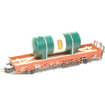 Ladegut großer Kessel LEUNA auf Transportgestell gelagert und mit Spannbändern gesichert, Länge ca. 140 mm