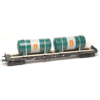 Ladegut große Kessel LEUNA auf Transportgestell gelagert und mit Spannbändern gesichert, Länge ca. 200 mm