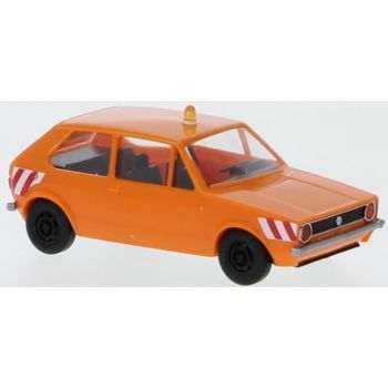 VW Golf I, kommunalorange, mit Gelblicht, Baujahr 1974