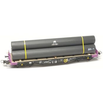 Ladegut Stahlrohre THYSSEN auf Transportpaletten gelagert und mit Spannbändern gesichert, Länge ca. 140 mm